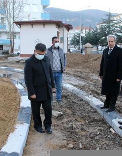 Akşehirde stadyum parkında yenileme çalışmaları başladı
