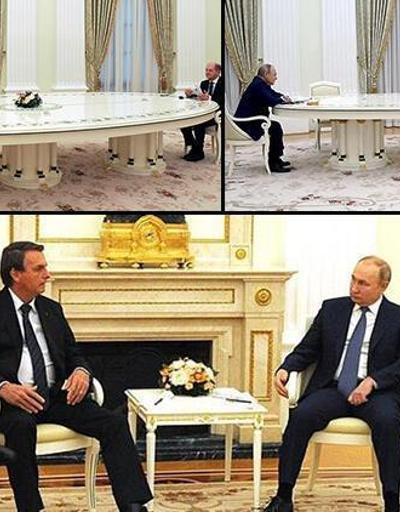 Putin masayı küçülttü Bolsonaro görüşmesinde dikkat çeken kareler