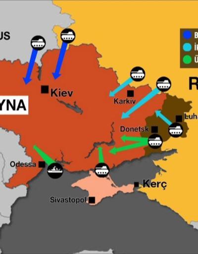 Harita üzerinde Ukrayna - Rusya krizi