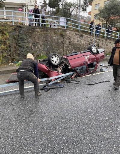 Trabzon’da ters dönen otomobilin sürücüsü, kurtarılamadı
