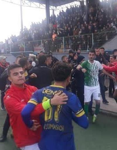 Zonguldakta Amatör Lig maçında çıkan arbedede 1 bekçi gazdan etkilendi
