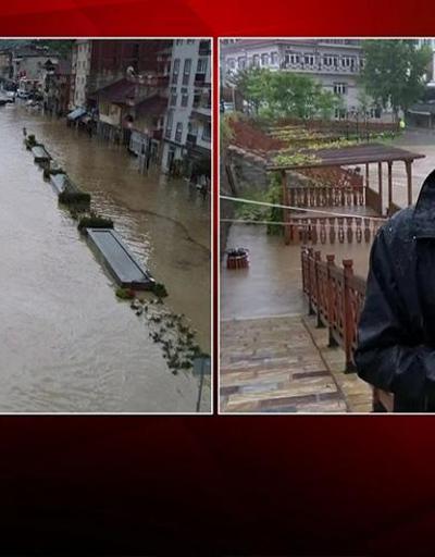 Şiddetli yağmur Karadenizi vurdu... Irmak taştı, kent sular altında