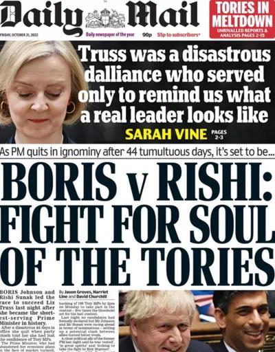 Liz Trussın istifası İngiliz basınında: Ülkenin en kötü başbakanı