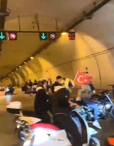 Beşiktaşta tüneli kapatıp asker eğlencesi yaptılar