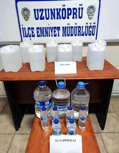 Edirne’de 32 litre etil alkol ve 17 litre sahte içki ele geçirildi
