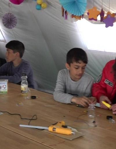 Depremzede çocuklar bilimle buluştu