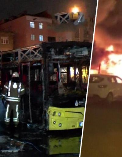 3 İETT otobüsü alev alev yandı