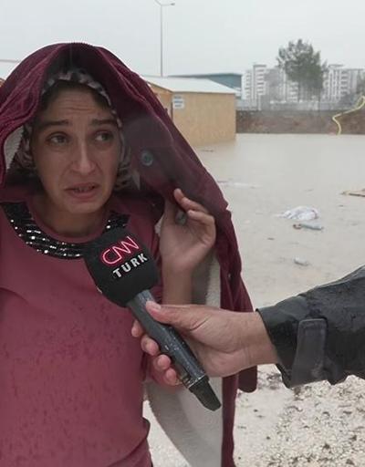 Çadırları sular altında depremzede gözyaşları içinde yardım istedi