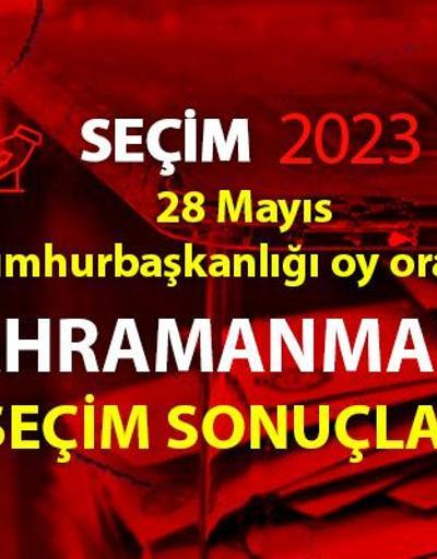 Kahramanmaraş 2. tur seçim sonuçları 28 Mayıs 2023 Kahramanmaraş Cumhurbaşkanlığı 2. tur oy oranları