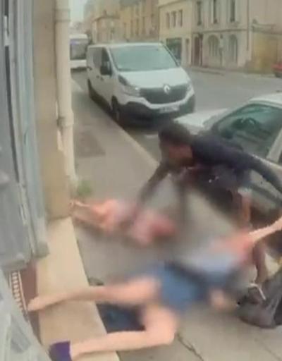 Fransa’da güpegündüz gasp kamerada: Saldırgan büyükanne ve torununu yere fırlattı