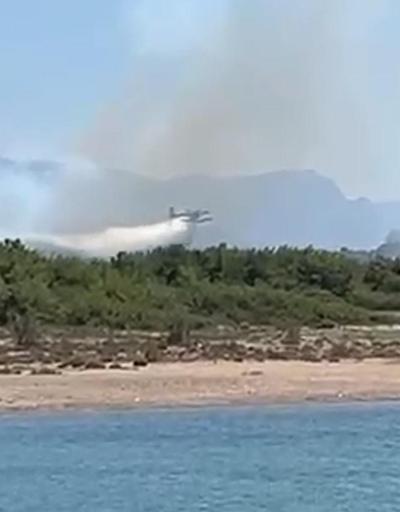 Antalyada orman yangını yapılan müdahaleler ile kontrol altında