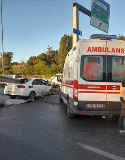 Bakırköy D-100 Karayolunda otomobil bariyere ok gibi saplandı: 1 ölü