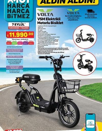 7 Eylül A101 kataloğu 2023 Bu perşembe A101de neler indirimde Elektrikli Motorlu bisiklet fiyatı...