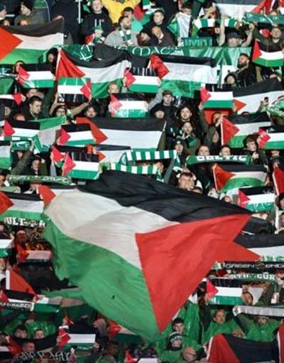 Uyarıyı dinlemediler Celtic taraftarından Filistine destek