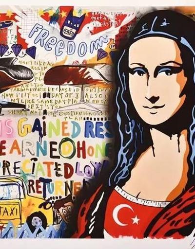 Fransız sanatçı sergiledi: Türk bayraklı Mona Lisa