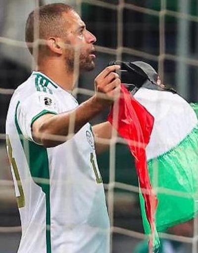 Eski Fenerbahçeli Slimani, Filistin bayrağı açtı