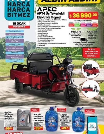 18 Ocak A101 Üktüel Ürünler Kataloğu Bu Perşembe Üç Tekerlekli Elektrikli Moped Geliyor...