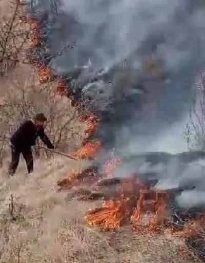 Karabükte ormanda örtü yangını