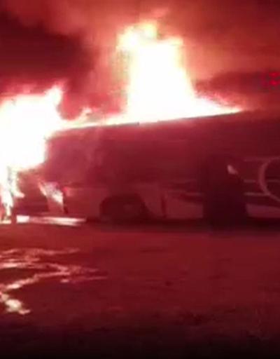 Bartın’da yolcu otobüsü alev alev yandı