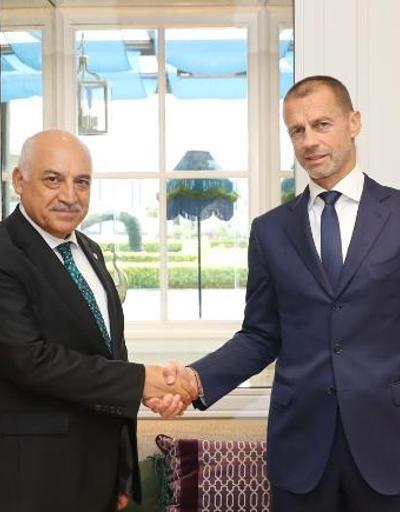 UEFA Başkanı Ceferin, İstanbulda TFF Başkanı Büyükekşi ile bir araya geldi
