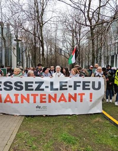 Brükselde Gazzeye destek protestosu