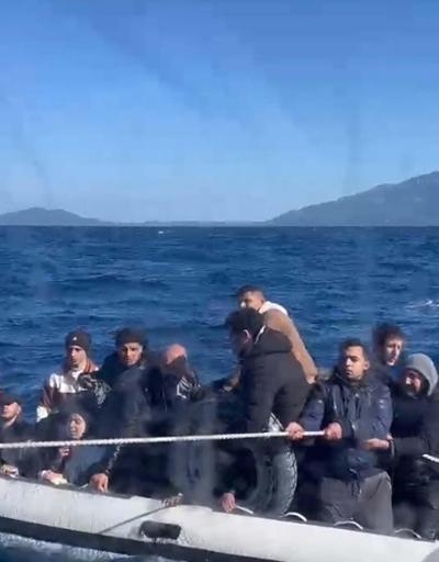 Datçada su alan bottaki 16 kaçak göçmen kurtarıldı