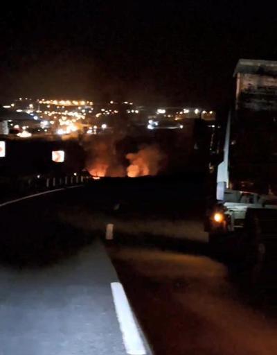 Bursada azot yüklü tanker şarampole devrilip patladı, sürücü öldü