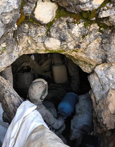 MİT’in tespit ettiği teröristlerin kullandığı 2 mağara imha edildi