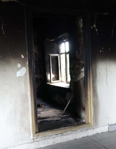 Yangın çıkan evde maddi hasar oluştu