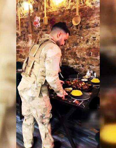 Restoranda asker üniformalı servis O görüntülere tepki büyüdü