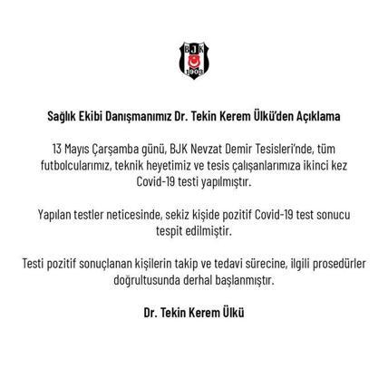 Beşiktaşta 8 kişide koronavirüse rastlandı