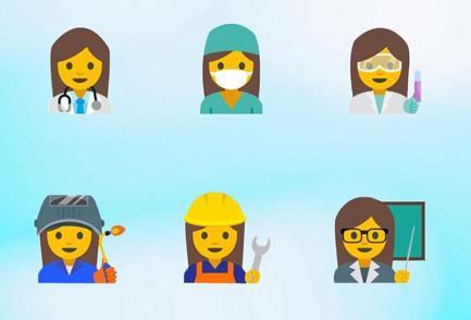 Googledan çalışan kadın emojisi
