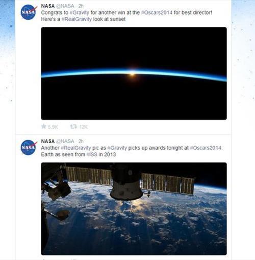 NASAdan sürpriz Oscar tebriği