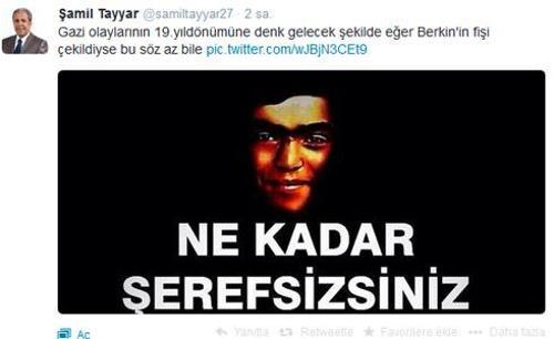 AK Partili vekil Şamil Tayyardan şok eden Berkin Elvan tweeti