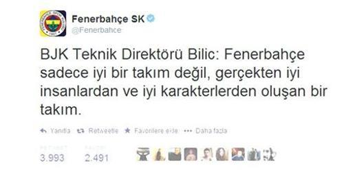 Bilic övdü Fenerbahçe paylaştı
