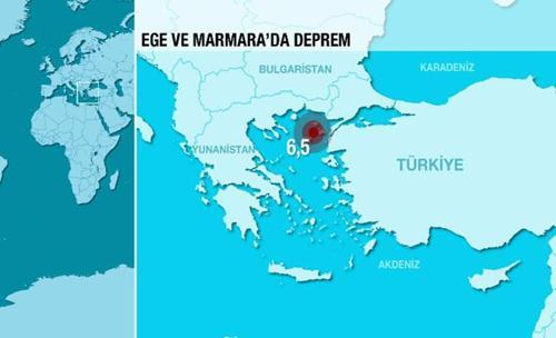 Ege ve Marmarada deprem