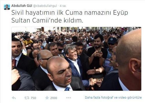 Abdullah Gül ilk sivil gününü Twitterdan paylaştı