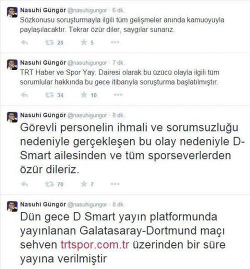 TRTden Galatasaray - Dortmund maçı açıklaması