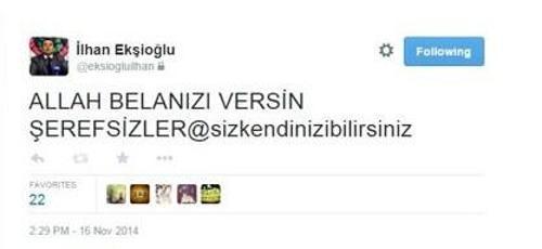 Fenerbahçe Asbaşkanı Ekşioğlundan şok tweet