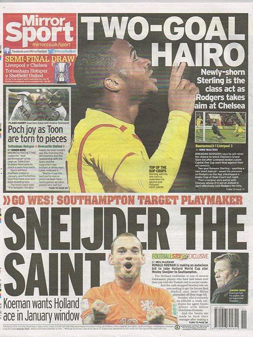 Sneijder İngiliz basınında manşette