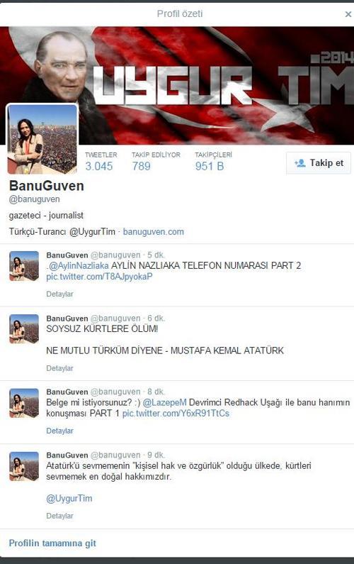 Banu Güvenin Twitter hesabı hacklendi