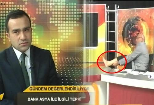 CHPli Mahmut Tanal canlı yayında çorabını çıkardı