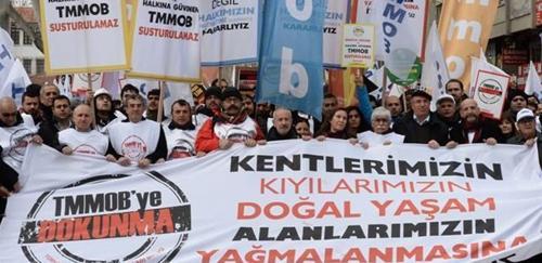 Ankarada TMMOB eylemine polis müdahale etti