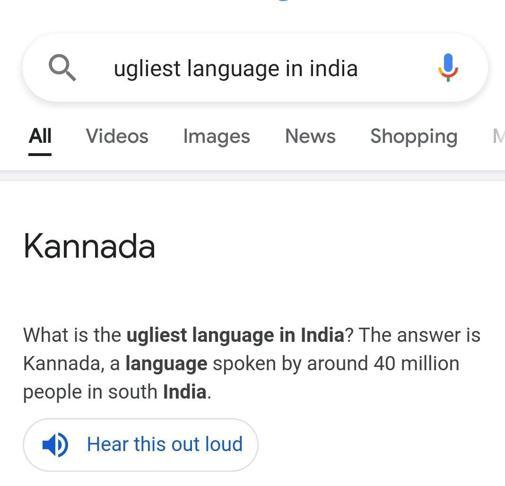 Googledan Kannada dili özrü