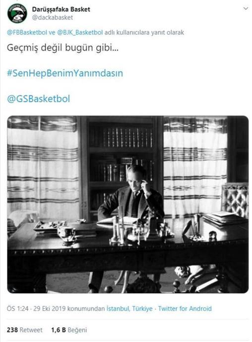 Beşiktaş, Fenerbahçe, Galatasaray, Darüşşafaka ve Anadolu Efesten alkış alan hareket