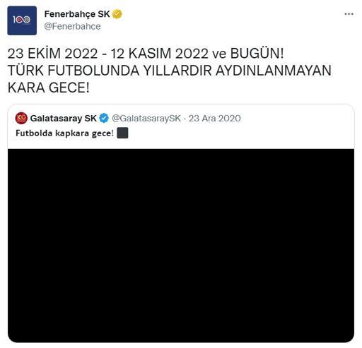 Fenerbahçeden Galatasaraya kapkara gece göndermesi