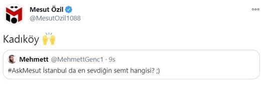 Mesut Özilden Kadıköy cevabı