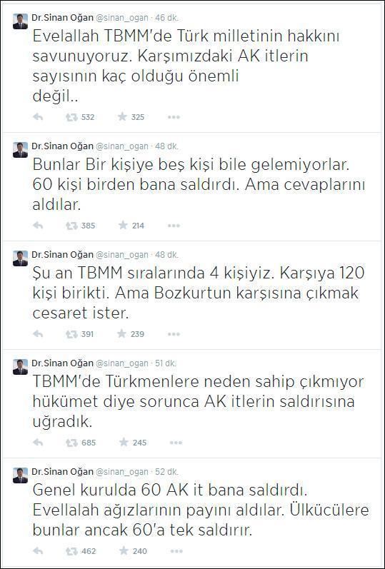 MHPli vekil Sinan Oğandan kavga sonrası şok tweet