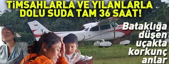 Timsahlar ve yılanlarda dolu suda tam 36 saat...