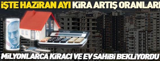 İşte haziran ayı kira artış oranları